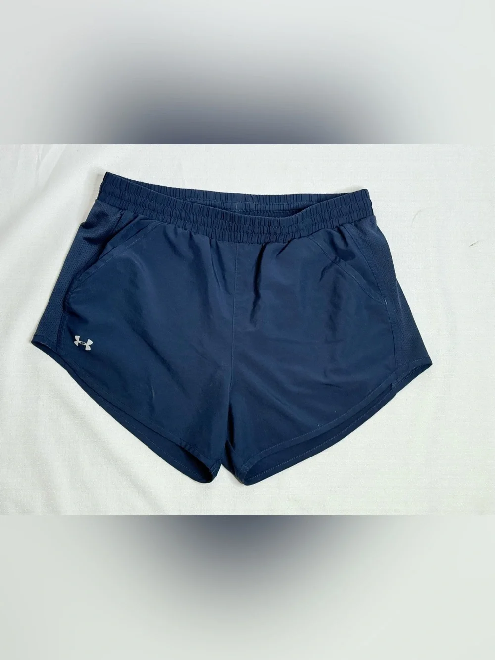 Under Armour Womens Fly By 2.0 Small Running Gym Shorts Navy Blue Loose